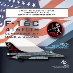 1/48 USAF F-16C Block 50 416FLTS Commander Jet 2024 for Kinetic #K48146 Kit