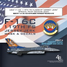 1/48 USAF F-16C 119th FS Flagship Jersey Jerk 2025 for Kinetic #K48146 Kit
