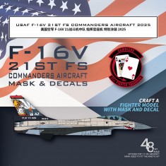 1/48 USAF F-16V 21st FS Commander's Aircraft 2025 for Kinetic #K48100 Kit