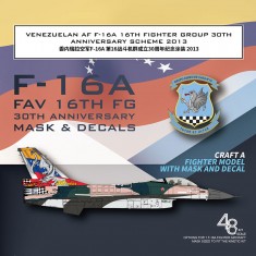 1/48 FAV 16th FG F-16A 30th Anniversary Scheme 2013 for Kinetic #48100 Kit