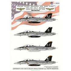 Decals for 1/72 Boeing F/A-18F Super Hornet VFA-103 Jolly Rogers 2009-2015