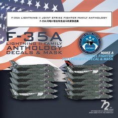 1/72 F-35A Lightning II Mask and Decals for Tamiya #60792 Kit