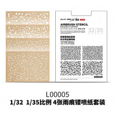 1/32-1/35 Airbrush Stencil Raindrop Pattern (4 Sheets)
