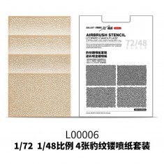 1/72-1/48 Airbrush Stencil Leopard Camouflage Pattern (4 Sheets)