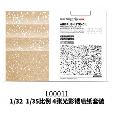 1/32-1/35 Airbrush Stencil Ambush Camouflage Pattern (4 Sheets)