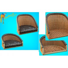 1/72 British Wicker Seat Full Back - 1x Short & 1x Tall w/Small Leather Pad