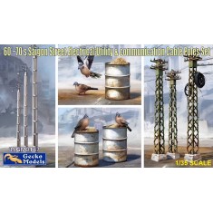 1/35 60'-70' Saigon Street Electical Utility and Communication Cable Poles Set
