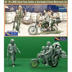 1/35 60'-70' ARVN Soldier and Overloaded Citizen Motorcycle Set