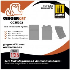 1/35 2cm Flak Magazines and Ammunition Boxes (9pcs)