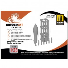 1/35 30cm Nebelwerfer Rockets and Wooden Transport Containers (6pcs)