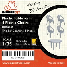 1/35 Plastic Table with 4 Chairs