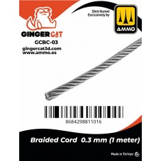 Braided Cord 0.3mm x 1m for 1/144-1/350 Ships, 1/72-1/76 Armoured kits