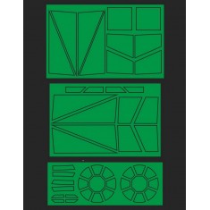 1/72 Tie Interceptor Canopy, Solar Panels Paint Masking for Bandai kits