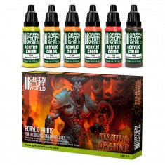 Acrylic Paint Set - Flaming Orange for Miniature Painting (6x17ml)