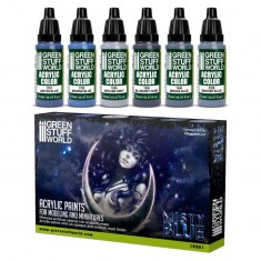 Acrylic Paint Set - Misted Blue (6x 17ml)