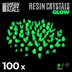 Green Glow Resin Crystals - Small for Dioramas and Scenery