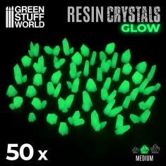 Green Glow Resin Crystals - Medium for Dioramas and Scenery