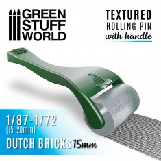 Rolling Pin with Handle - Dutch Bricks 15mm for Modelling Clay