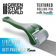 Rolling Pin with Handle - Sett Pavement 15mm for Modelling Clay