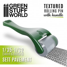 Rolling Pin with Handle - Sett Pavement for Modelling Clay
