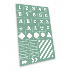 Self-Adhesive Airbrush Masking Stencils - Industrial (9.5x14.5cm)