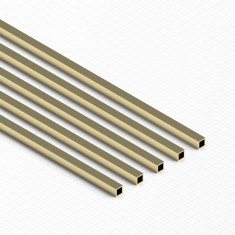 Square Brass Tubes 2mm (5pcs)