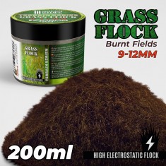 Static Grass Flock 9-12mm - Burnt Fields - 200ml