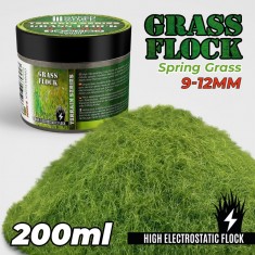 Static Grass Flock 9-12mm - Spring Grass - 200ml