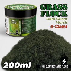 Static Grass Flock 9-12mm - Dark Green Marsh - 200ml
