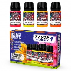 UV-Reactive Fluorescent Pigment Powder Set No. 1 (4x30ml)