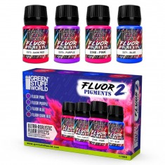 UV-Reactive Fluorescent Pigment Powder Set No. 2 (4x30ml)