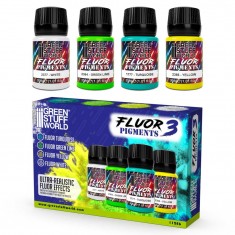 UV-Reactive Fluorescent Pigment Powder Set No. 3 (4x30ml)