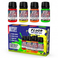Fluorescent Flaming Acrylic Splash Gel Set for Fire and Energy Effects (4x30ml)
