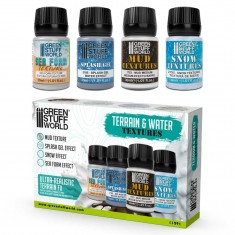 Aquatic Acrylic Texture Paste Set - Mud, Water, Snow & Sea Foam (4x30ml)
