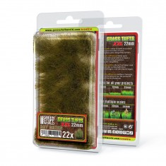 Grass Tufts XXL - 22mm Self-Adhesive - Dry Green for Diorama Scenery (22pcs)