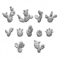 1/48-1/35 Resin Nopal Cactus for Dioramas (3D Printed)