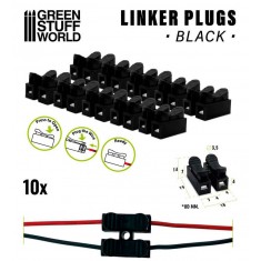 2-pins Linker Plugs Black (10pcs, to connect multiple LED lights)