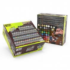 Basic Mega Acrylic Airbrush Paint Set Vol. 2.0 for Miniature Painting (48x17ml)