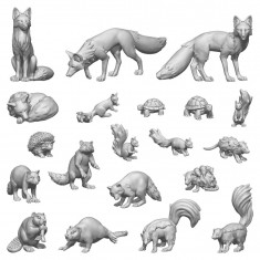 1/48 Resin Forest Animals for Dioramas