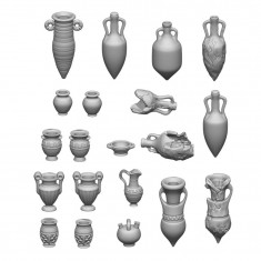 1/48-1/35 Resin Ancient Vases for Dioramas (20pcs, 3D Printed)