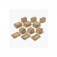 1/48-1/35 Laser-Cut Cardboard Miniature Boxes - Small