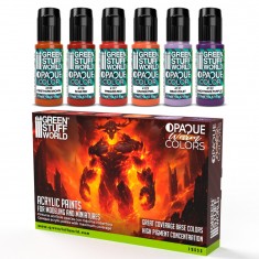 Opaque Acrylic Paint Set - Warm Colours for Miniature Painting (6x17ml)