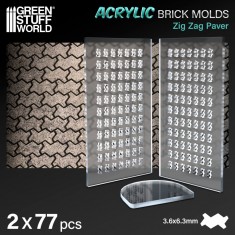 Acrylic Moulds - Zig Zag Pavement for Modelling Clay