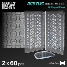 Acrylic Moulds - H Shaped Paver for Modelling Clay