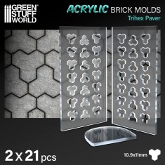 Acrylic Moulds - Trihex Paver for Modelling Clay