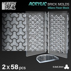 Acrylic Moulds - Milano Paver Block for Modelling Clay