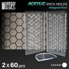 Acrylic Moulds - Hexagonal Paver for Modelling Clay