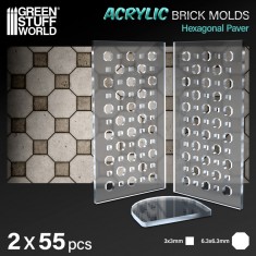 Acrylic Moulds - Octagon Paving Brick for Modelling Clay