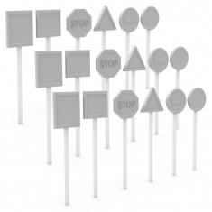 1/35 Resin Traffic Signs for Dioramas (18pcs)