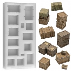 1/48-1/35 Silicone Moulds - Supply Boxes for Dioramas